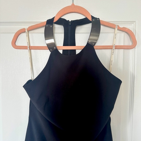 Halston Heritage cocktail dress with metal collar detail - Picture 2 of 8